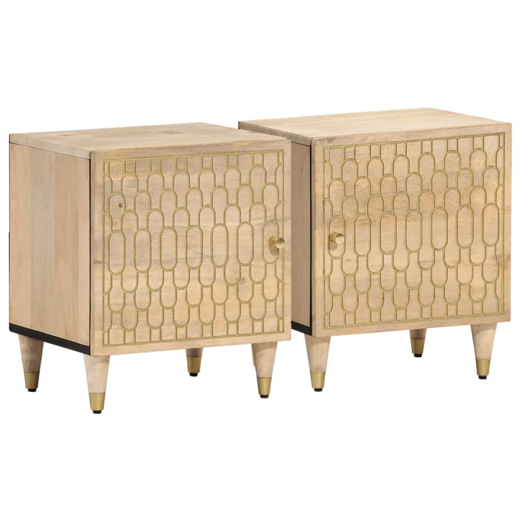 foto del prodotto comodini 2pz 40x33x46 cm in legno massello di mangocod mxl 115868