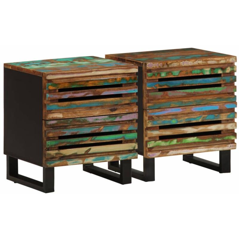 foto del prodotto comodini 2pz 40x34x46 cm in legno massello di recupero vidaxl