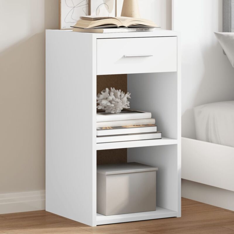 foto del prodotto comodini 2pz bianchi 35x34x65 cm in legno multistrato vidaxl