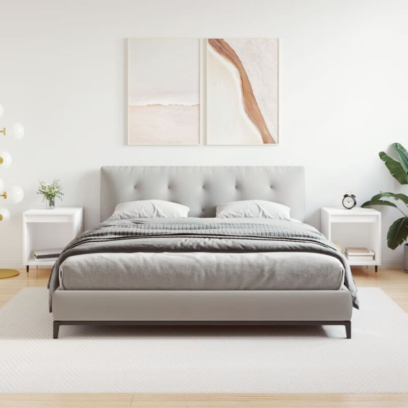 foto del prodotto comodini 2pz bianchi 40x35x50 cm in legno multistrato vidaxl
