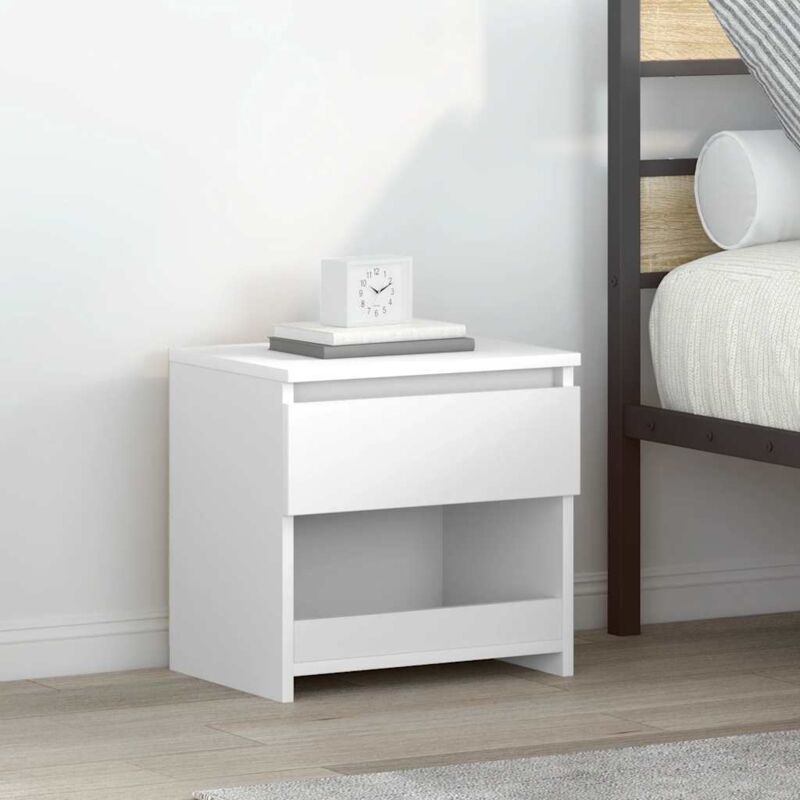 foto del prodotto comodini 2pz bianco lucido 40x30x39 cm in legno multistrato vidaxl