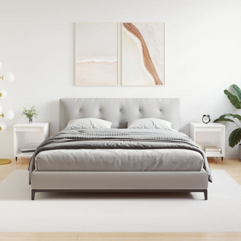 foto del prodotto comodini 2pz bianco lucido 40x35x50 cm in legno multistrato vidaxl
