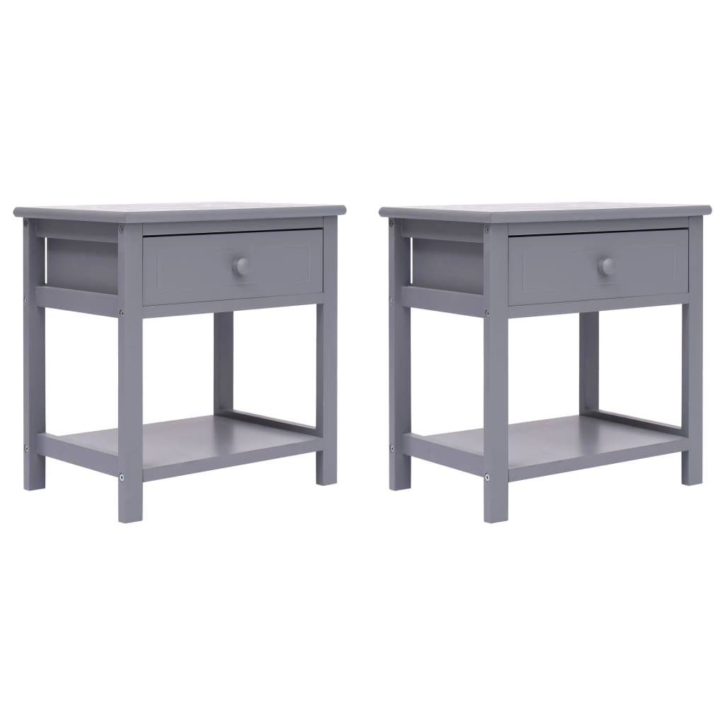 foto del prodotto comodini 2pz grigi 40x29x42 cm in legno di paulonia cod mxl 30438