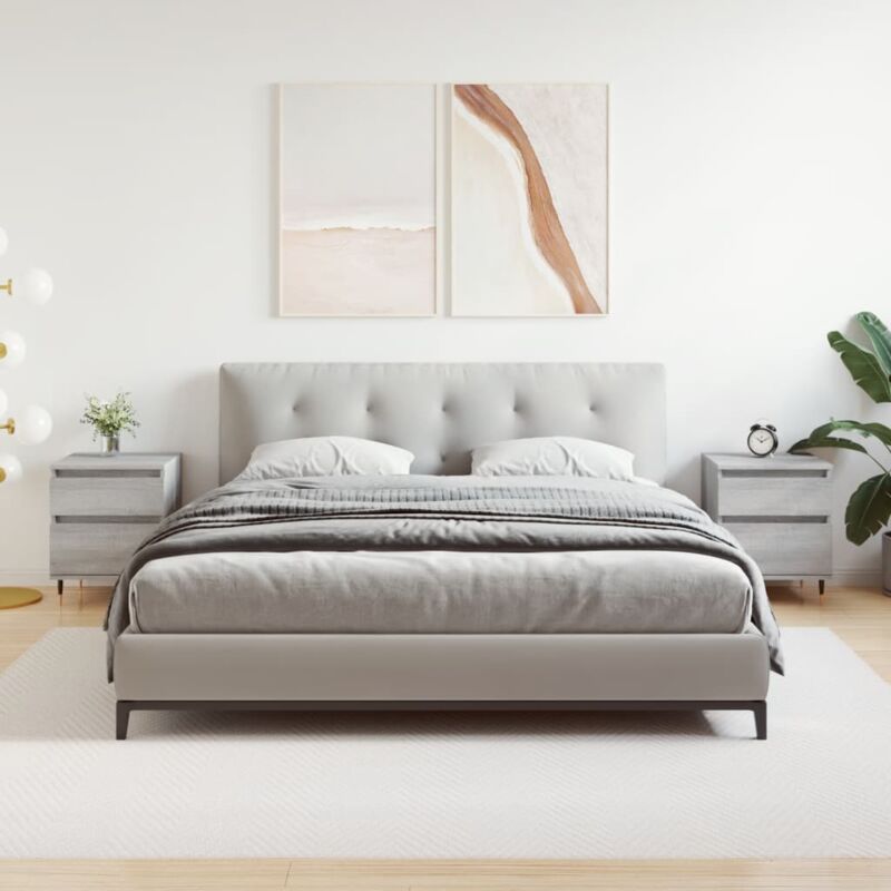 foto del prodotto comodini 2pz grigio sonoma 40x35x50 cm in legno multistrato vidaxl