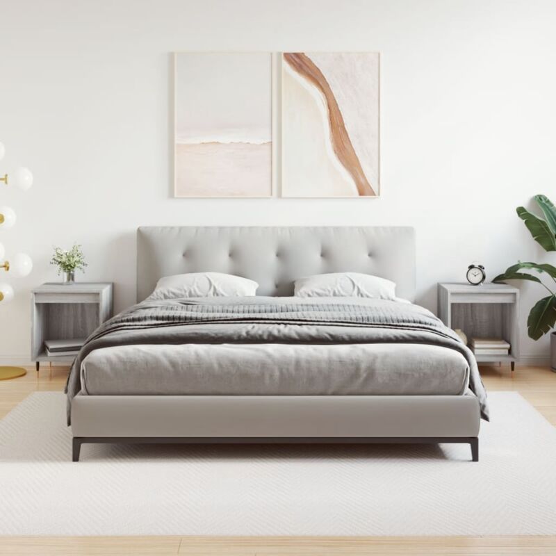 foto del prodotto comodini 2pz grigio sonoma 40x35x50 cm in legno multistrato vidaxl