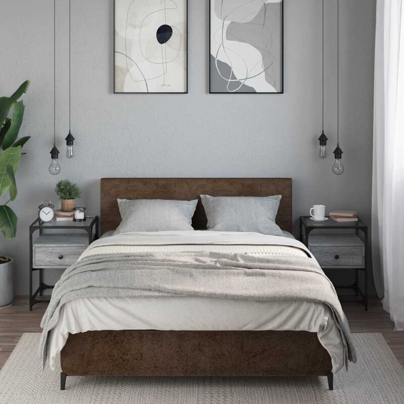foto del prodotto comodini 2pz grigio sonoma 40x40x55 cm in legno multistrato vidaxl