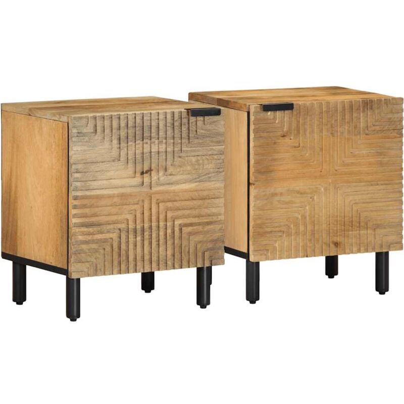 foto del prodotto comodini 2pz marrone 40x33x46 cm in legno massello di mango vidaxl