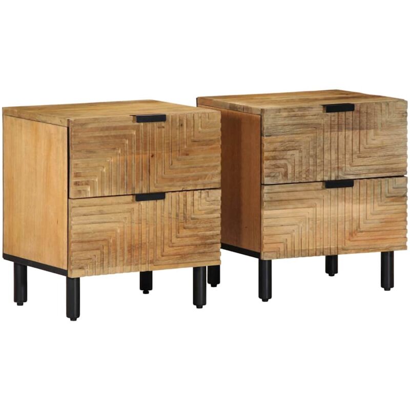 foto del prodotto comodini 2pz marrone 40x33x46 cm in legno massello di mango vidaxl