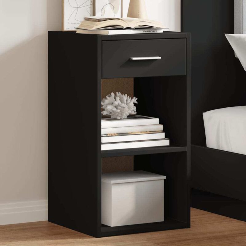 foto del prodotto comodini 2pz neri 35x34x65 cm in legno multistrato vidaxl