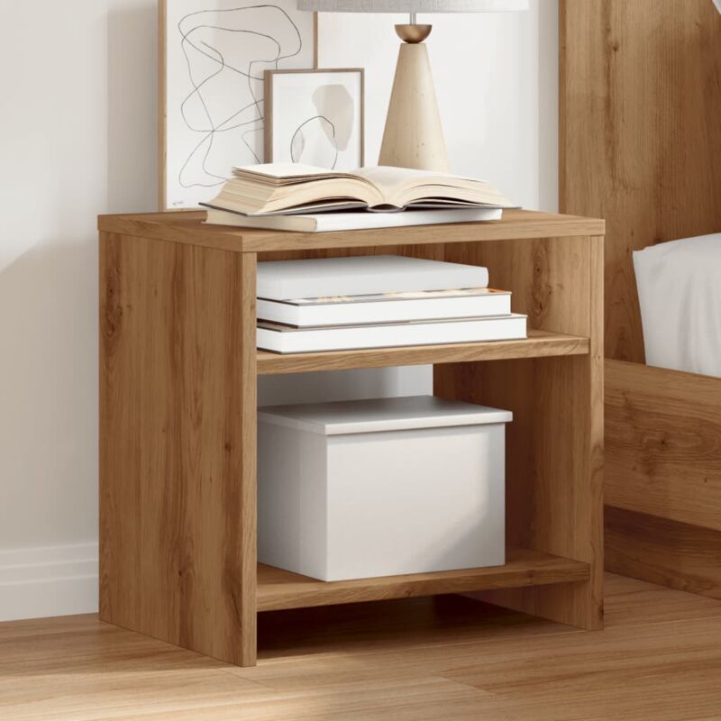foto del prodotto comodini 2pz rovere artigianale 40x30x40 cm in truciolato vidaxl