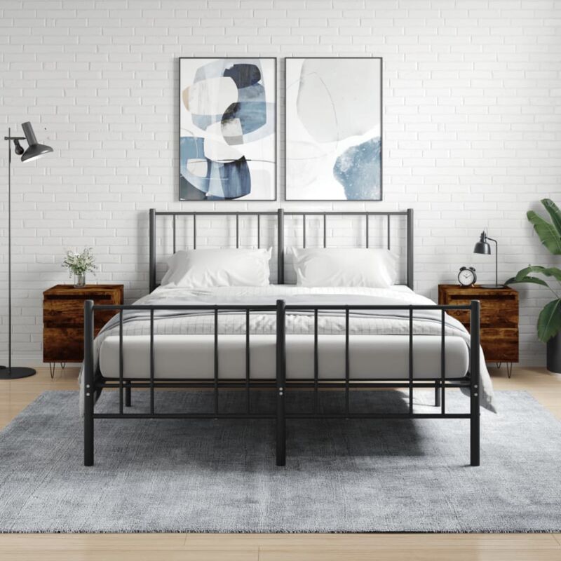 foto del prodotto comodini 2pz rovere fumo 40x35x50 cm in legno multistrato vidaxl