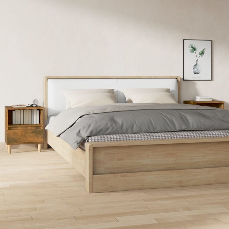 foto del prodotto comodini 2pz rovere fumo 40x35x50 cm vidaxl