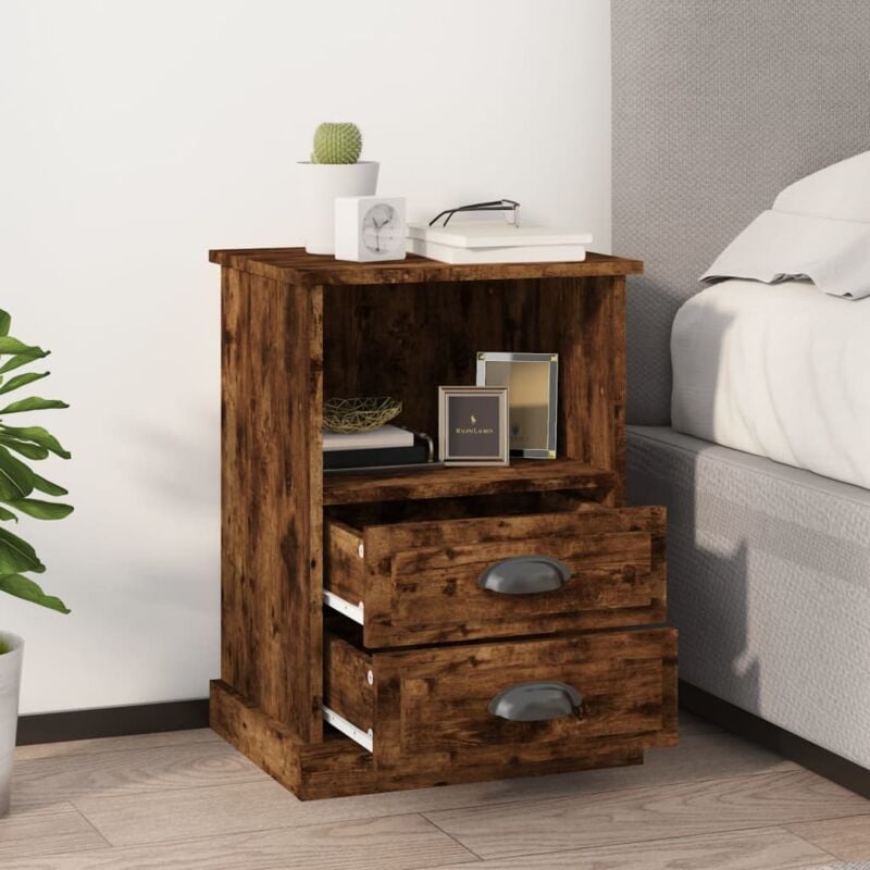 foto del prodotto comodini 2pz rovere fumo 43x36x60 cm - vidaxl