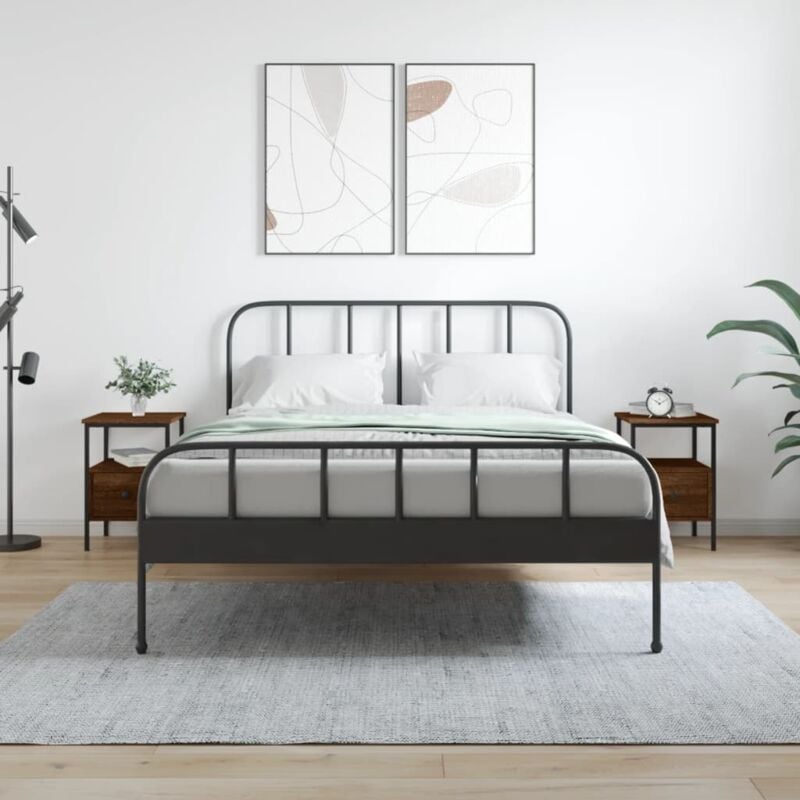 foto del prodotto comodini 2pz rovere marrone 34x36x50 cm in legno multistrato vidaxl