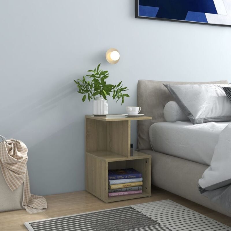 foto del prodotto comodini 2pz rovere sonoma 35x35x55 cm in legno multistrato vidaxl