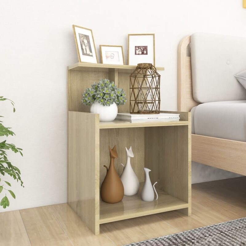 foto del prodotto comodini 2pz rovere sonoma 40x35x60 cm in legno multistrato vidaxl