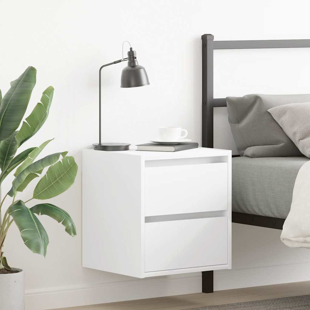 foto del prodotto comodini a muro 2 pz bianchi 38x34x40 cm