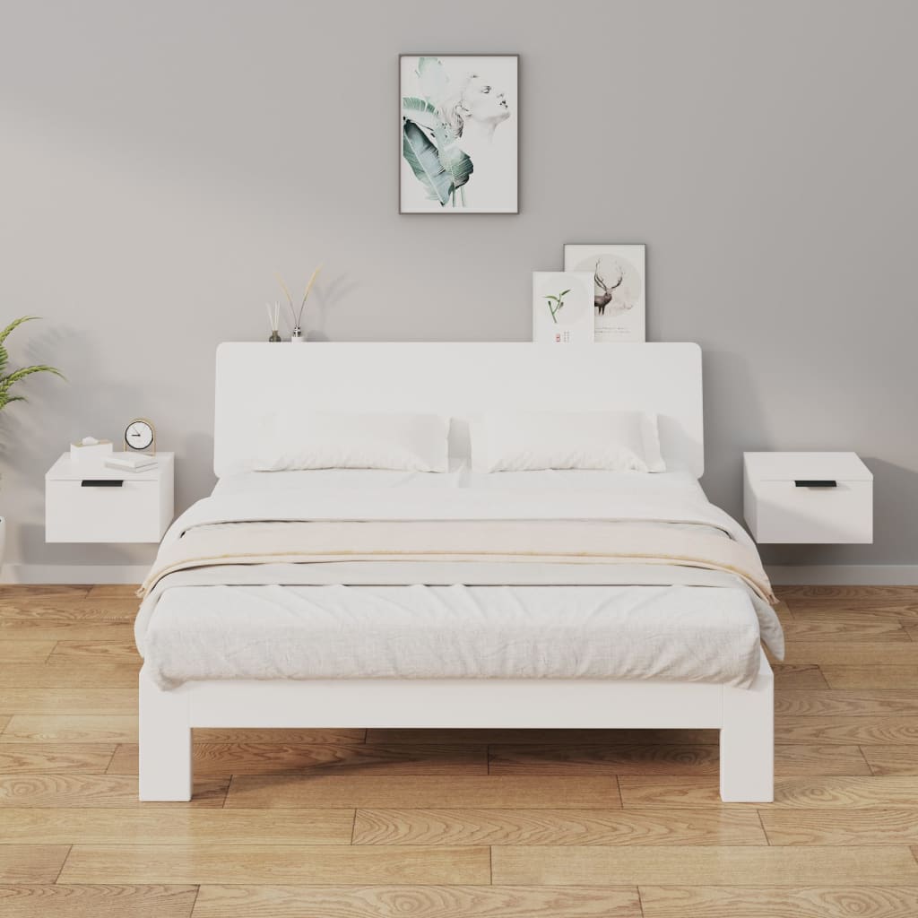 foto del prodotto comodini a muro 2 pz bianco lucido 34x30x20 cm cod mxl 60256