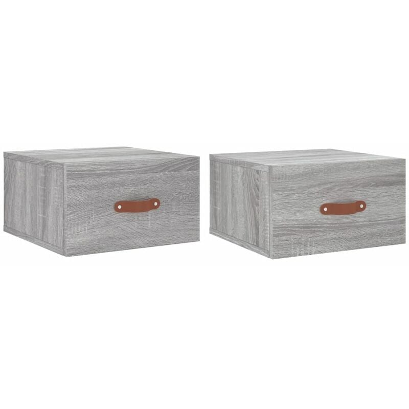 foto del prodotto comodini a muro 2 pz grigio sonoma 35x35x20 cm vidaxl