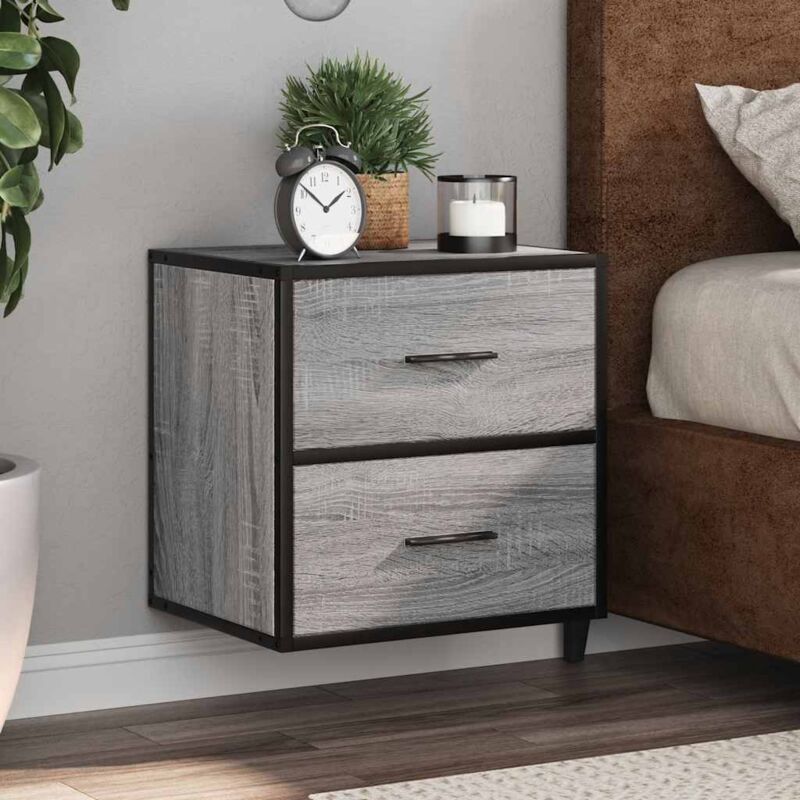 foto del prodotto comodini a muro 2 pz grigio sonoma 40x31x39,5 cm vidaxl