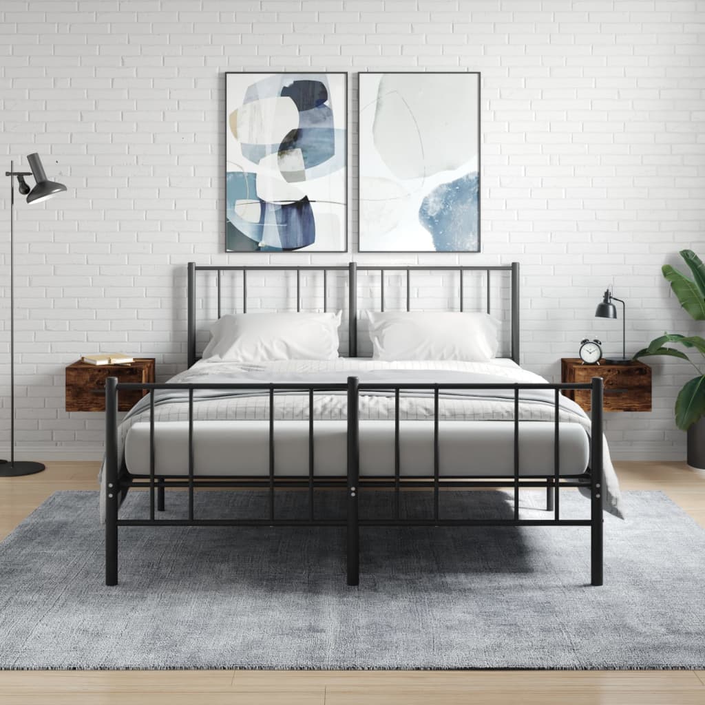 foto del prodotto comodini a muro 2 pz rovere fumo 35x35x20 cmcod mxl 80555
