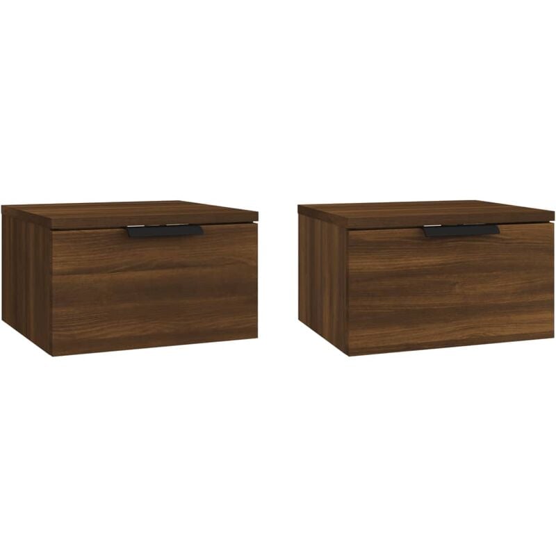 foto del prodotto comodini a muro 2 pz rovere marrone 34x30x20 cm vidaxl