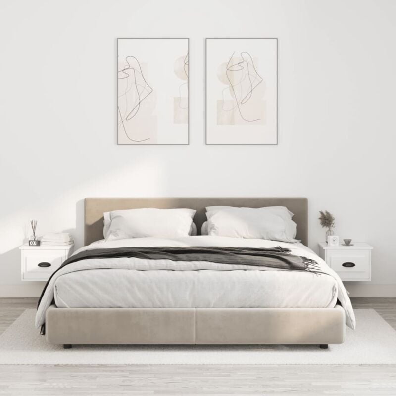 foto del prodotto comodini a parete 2 pz bianco lucido 41,5x36x28 cm vidaxl