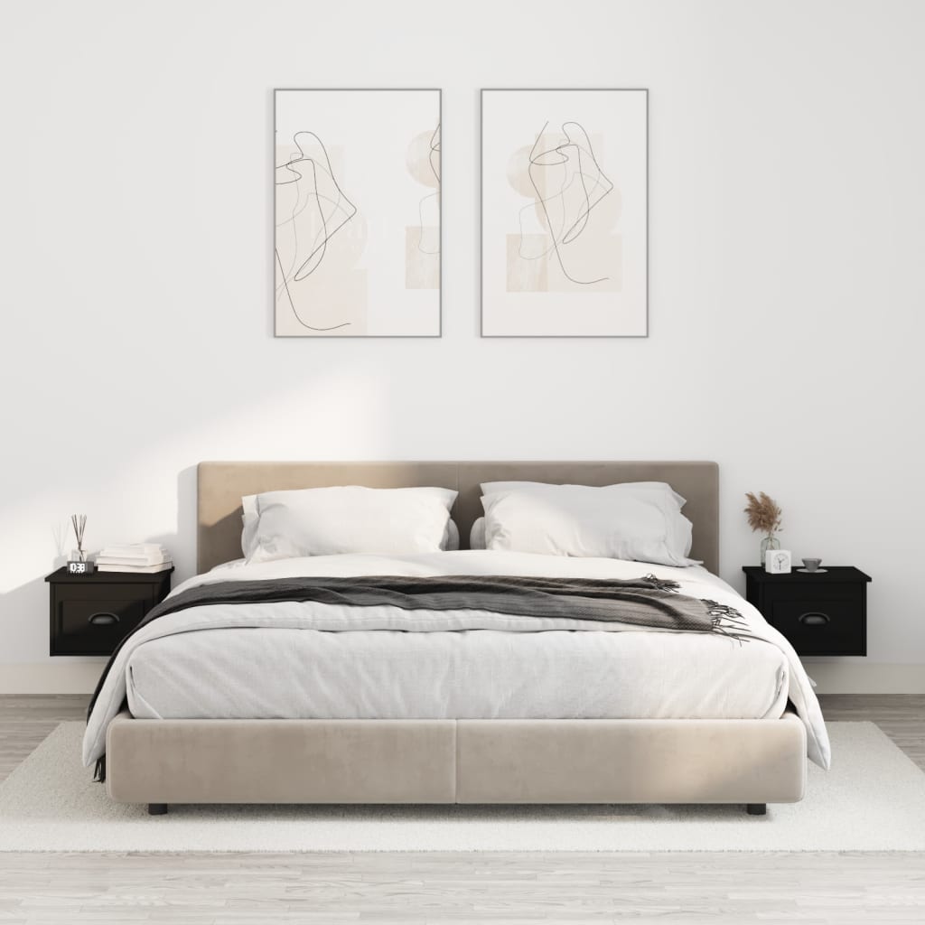 foto del prodotto comodini a parete 2 pz neri 41,5x36x28 cmcod mxl 121211
