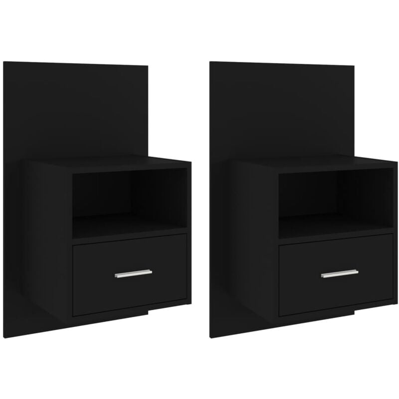 foto del prodotto comodini a parete 2 pz neri vidaxl
