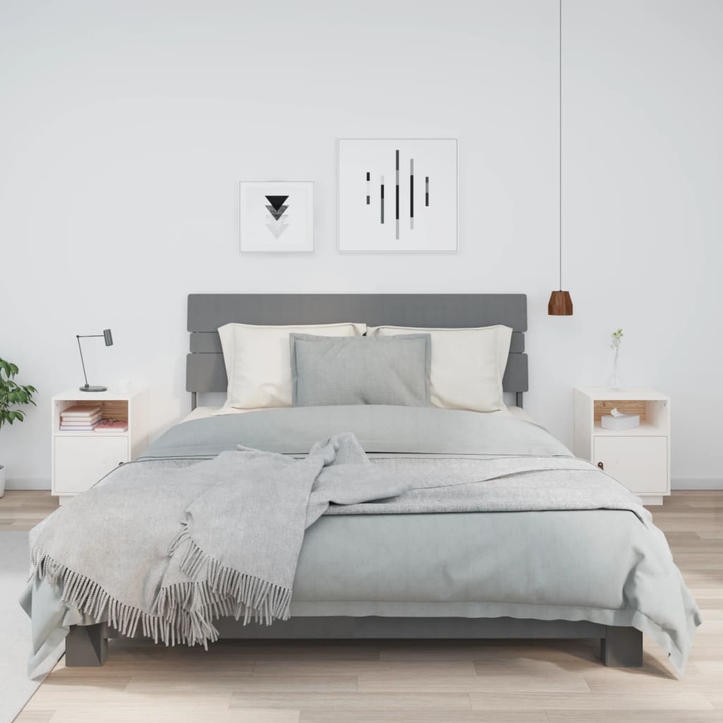 foto del prodotto comodini bianchi 2 pz 40x34x55 cm in legno massello di pino cod mxl 29925