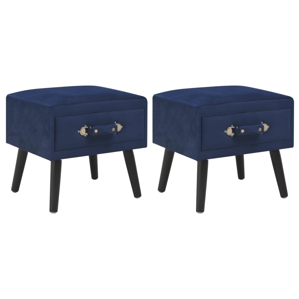 foto del prodotto comodini blu 2 pz 40x35x40 cm in vellutocod mxl 119242