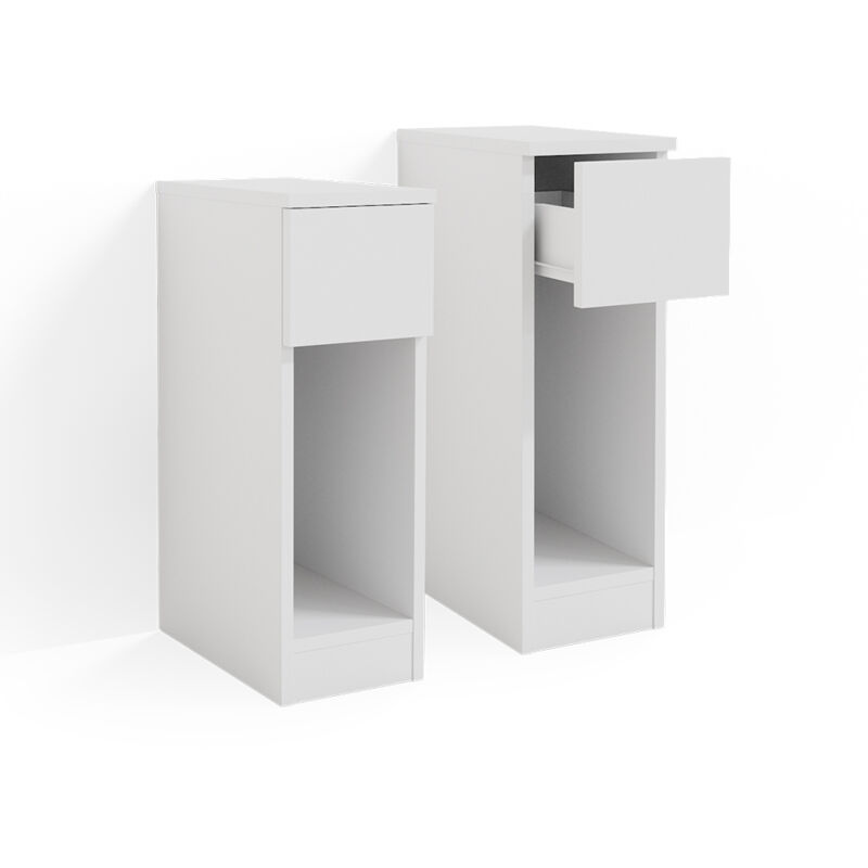 foto del prodotto comodini camera da letto enton, bianco, 20 x 59.5 cm set di 2 vicco