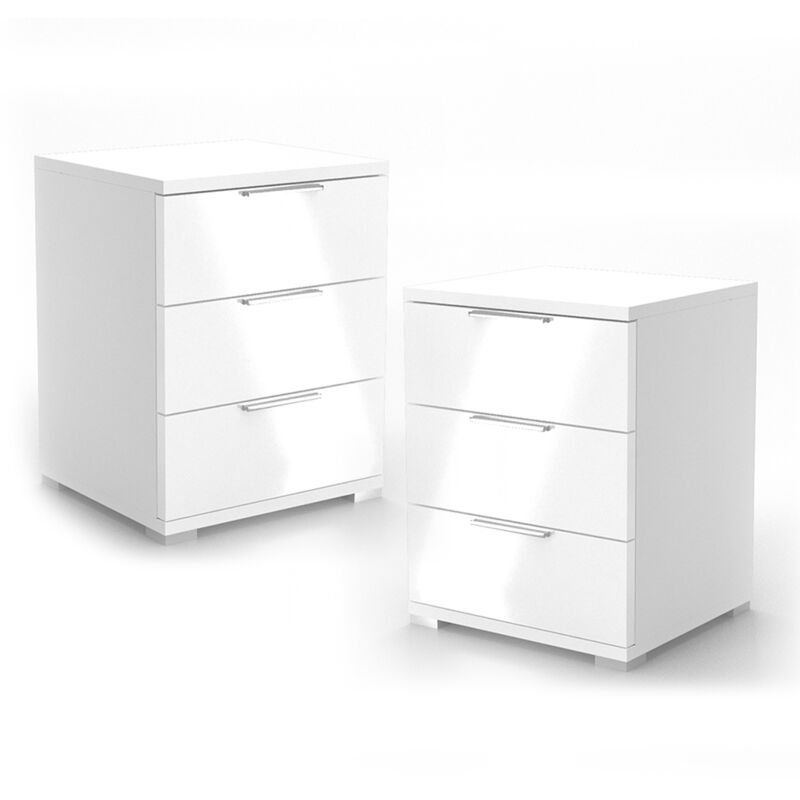 foto del prodotto comodini camera da letto florenz, bianco, 46.2 x 60.5 cm set di 2, vicco
