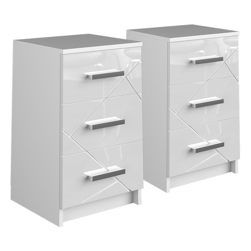 foto del prodotto comodini camera da letto irma, bianco, 37.6 x 66 cm set di 2 vicco