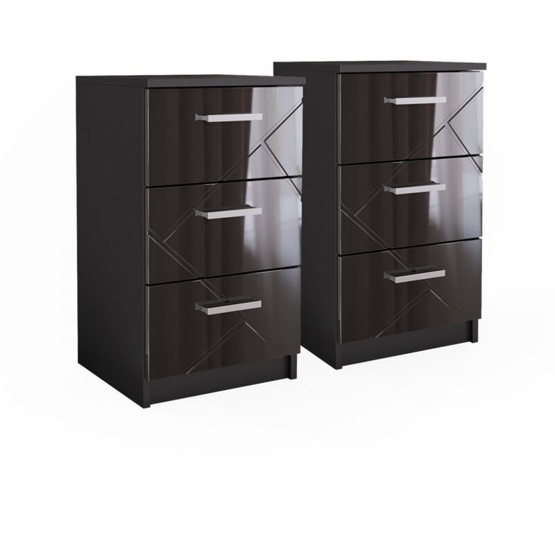 foto del prodotto comodini camera da letto irma, nero, 37.6 x 66 cm set di 2 vicco