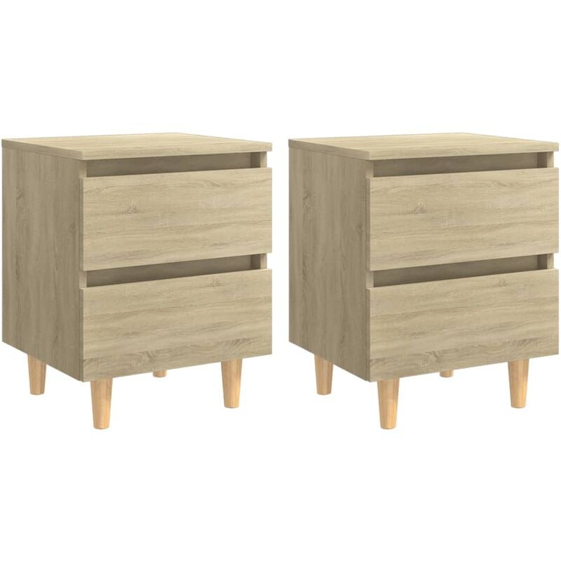 foto del prodotto comodini con gambe pino massello 2pz rovere sonoma 40x35x50 cm vidaxl