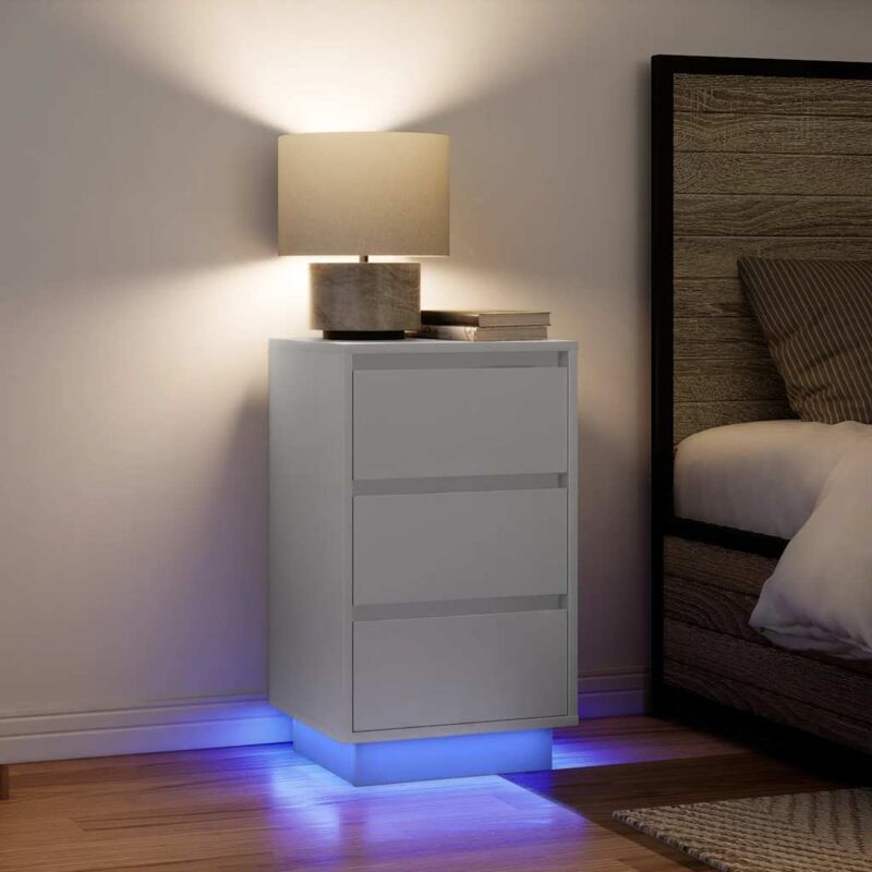 foto del prodotto comodini con luci led bianco 38x34x65 cm vidaxl