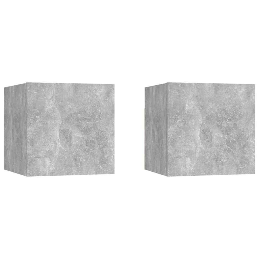 foto del prodotto comodini grigio cemento 2 pz 30,5x30x30 cm in truciolato cod mxl 64432