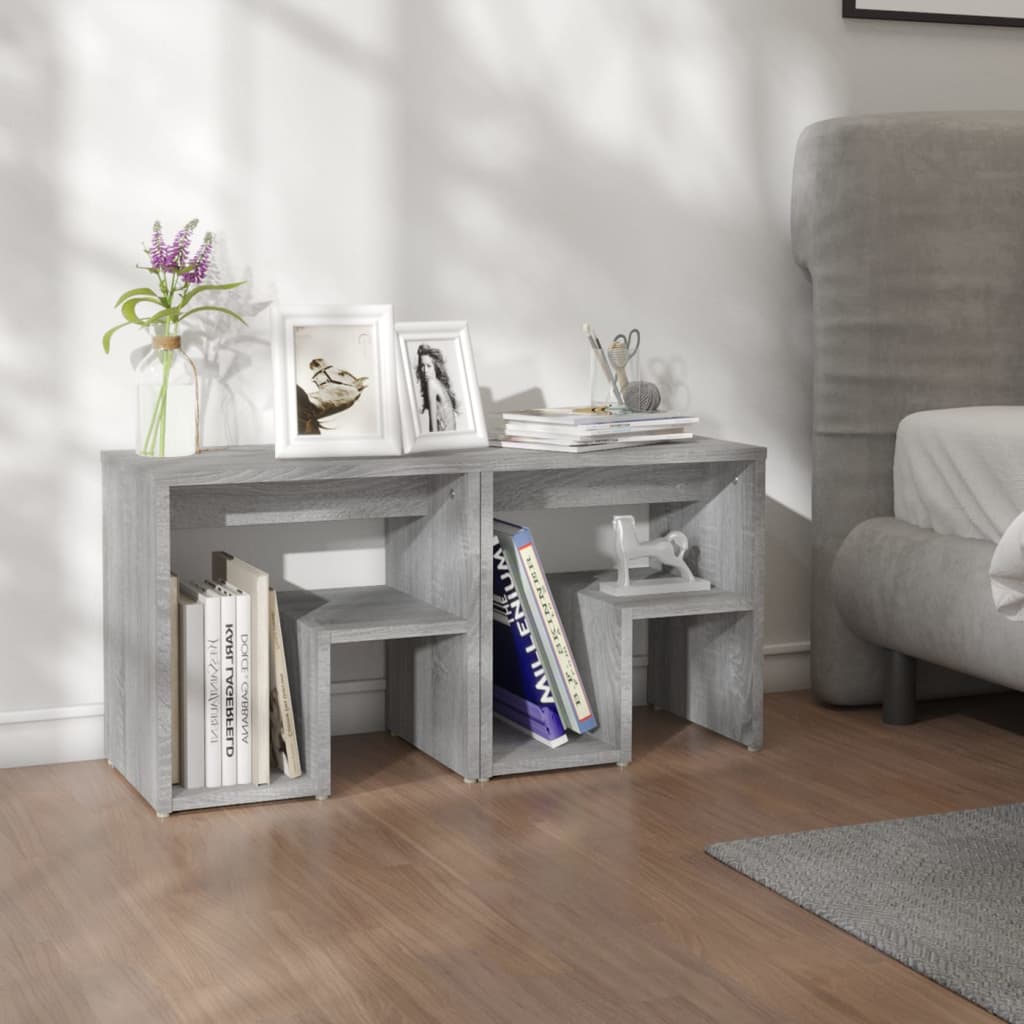 foto del prodotto comodini grigio sonoma 2 pz 40x30x40 cm in legno multistrato cod mxl 31278