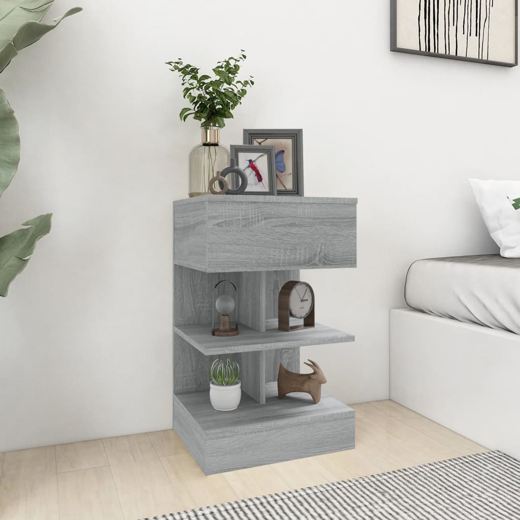 foto del prodotto comodini grigio sonoma 2 pz 40x35x65 cm in legno multistrato vidaxl