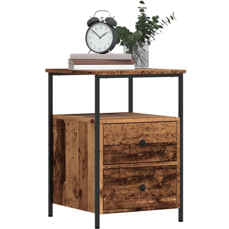 foto del prodotto comodini legno antico 2 pz 34x35,5x50 cm in legno multistrato vidaxl