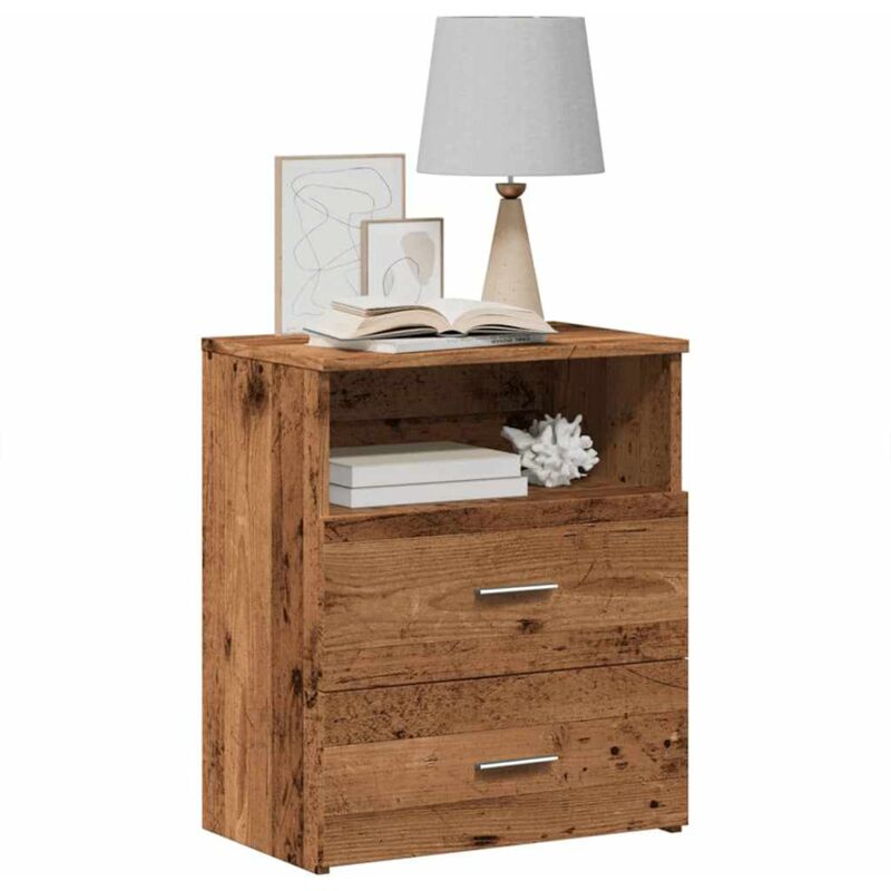 foto del prodotto comodini legno antico 2 pz 50x32x60 cm in legno multistrato vidaxl