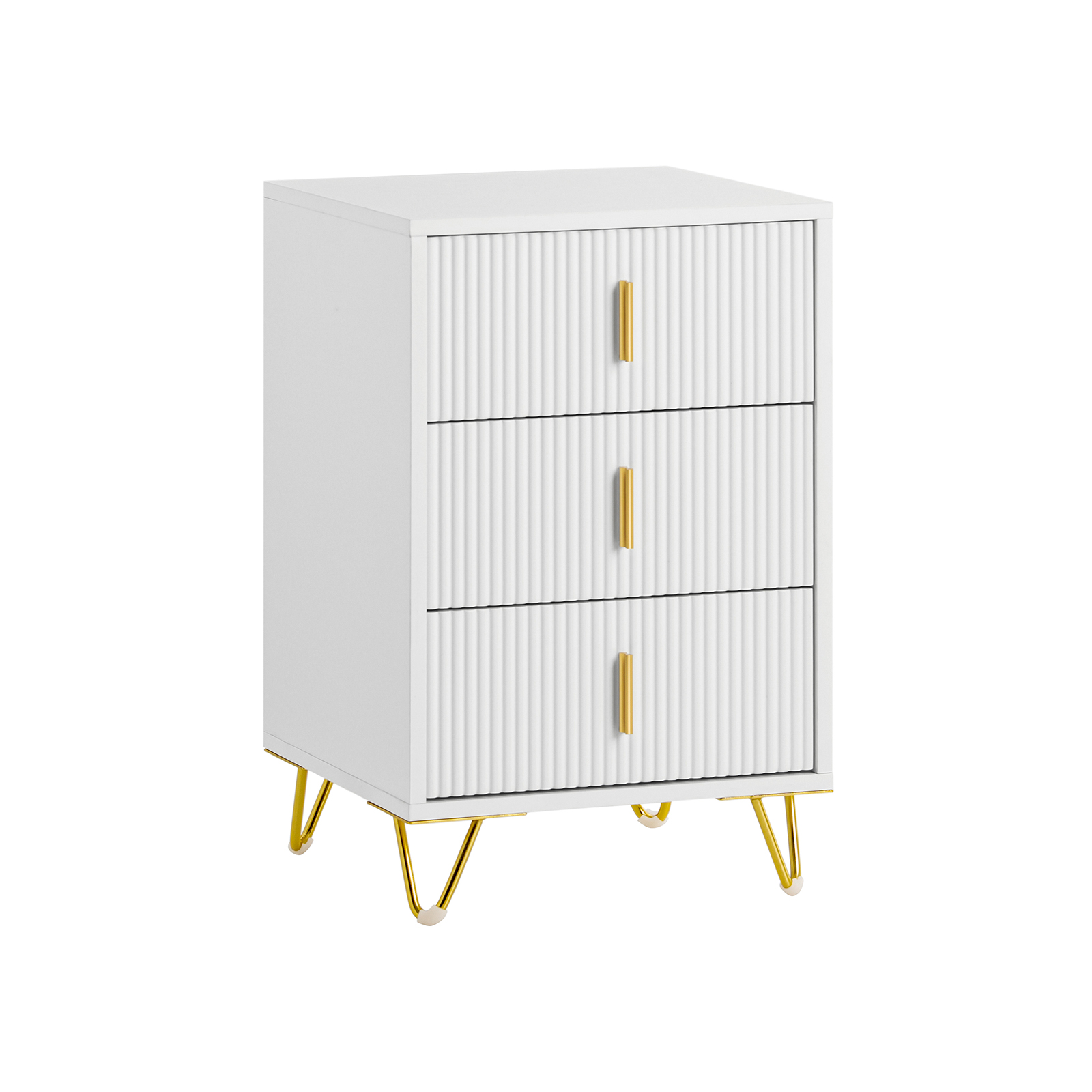 foto del prodotto comodini letto con cassetti tavolino da salotto o soggiorno tavolino telefono 40x40cm bianco 3 cassetti fbt115 l w
