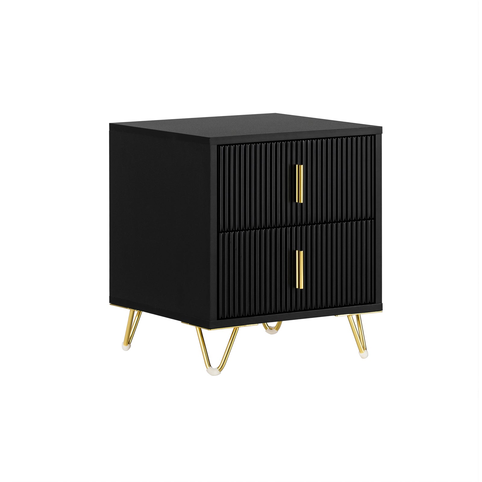foto del prodotto comodini letto con cassetti tavolino da salotto o soggiorno tavolino telefono 40x40cm nero 2 cassetti fbt115-sch