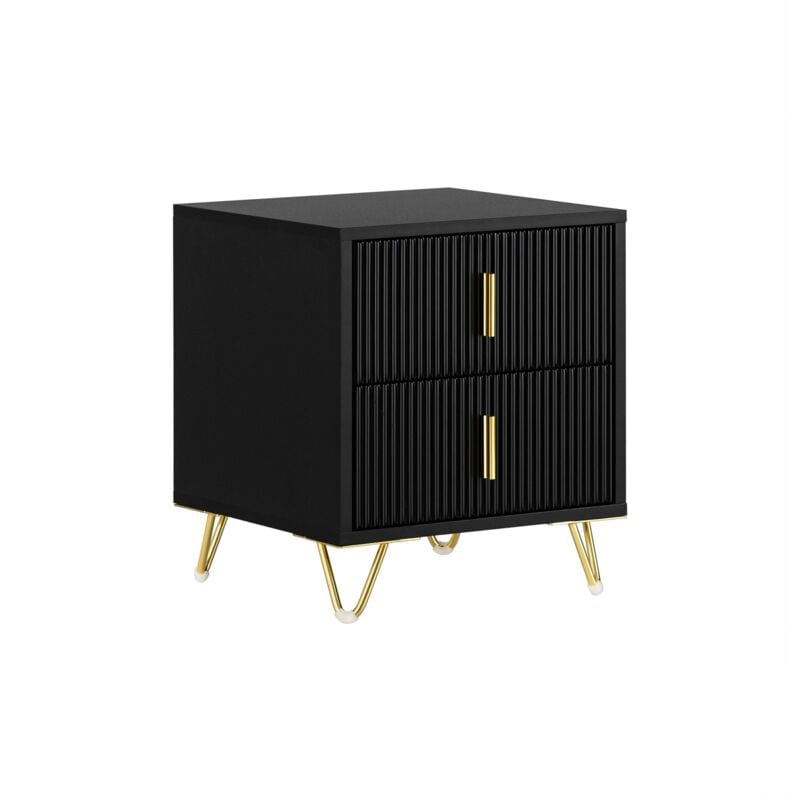foto del prodotto comodini letto con cassetti tavolino da salotto o soggiorno tavolino telefono 40x40cm nero 2 cassetti fbt115 sch sobuy