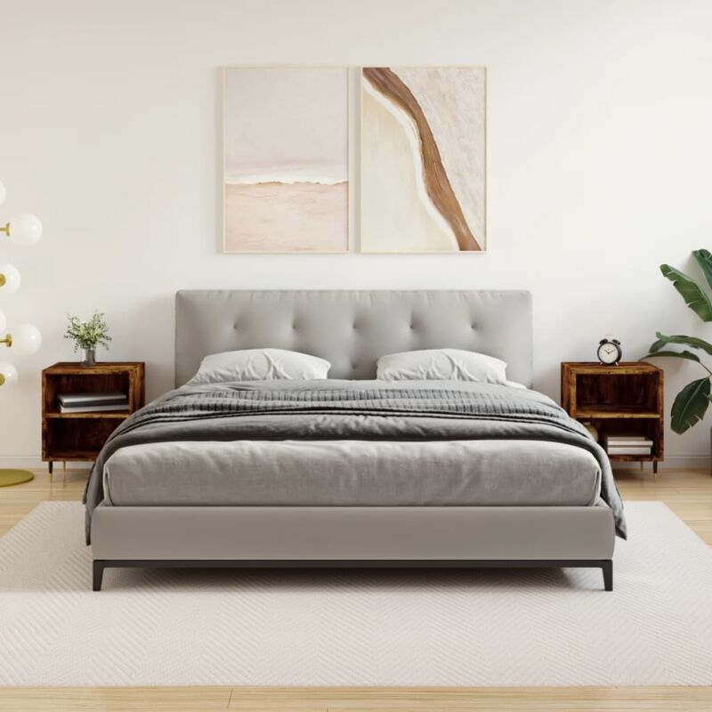 foto del prodotto comodini rovere fumo 2 pz 40x30x50 cm in legno multistrato vidaxl