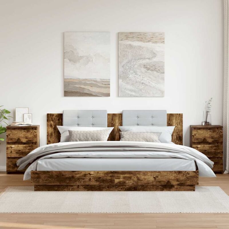 foto del prodotto comodini rovere fumo 2 pz 40x35x62,5 cm in legno multistrato vidaxl