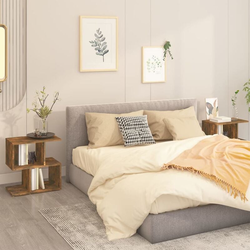 foto del prodotto comodini rovere fumo 2pz 50x30x51,5 cm in legno multistrato vidaxl