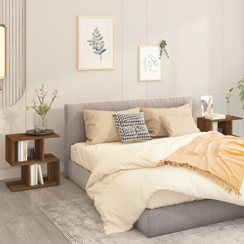 foto del prodotto comodini rovere marrone 2 pz 50x30x51,5 cm in legno multistrato vidaxl