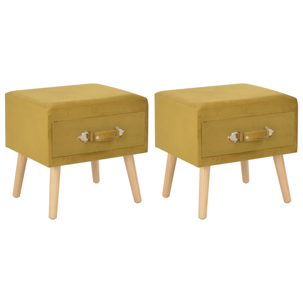 foto del prodotto comodini senape 2 pz 40x35x40 cm in vellutocod mxl 95319